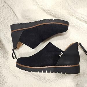 Dr Scholls Insane Shootie Ankle Boots Loafer Faux Suede Perforated Women Sz 8.5